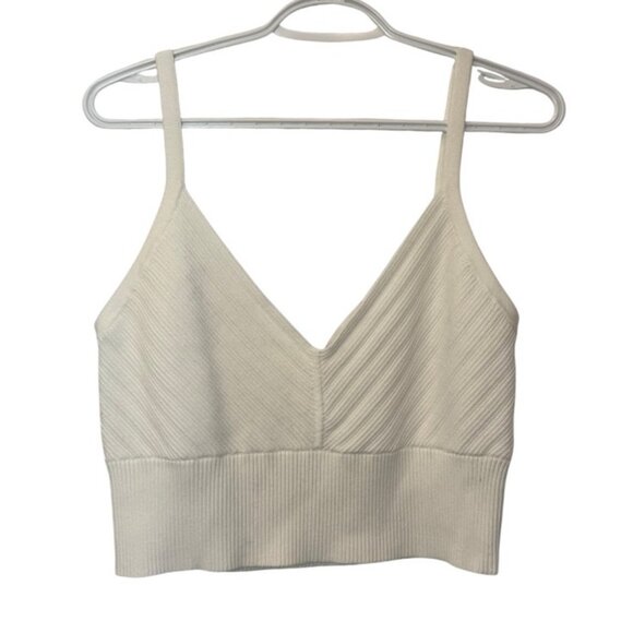 Club Monaco white sleeveless ribbed knit crop top size S - Picture 4 of 5
